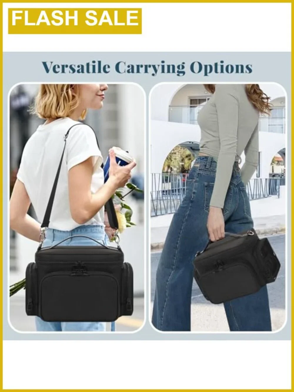 Travel Makeup Bag Cosmetic Organizer with Shoulder Strap and Brush